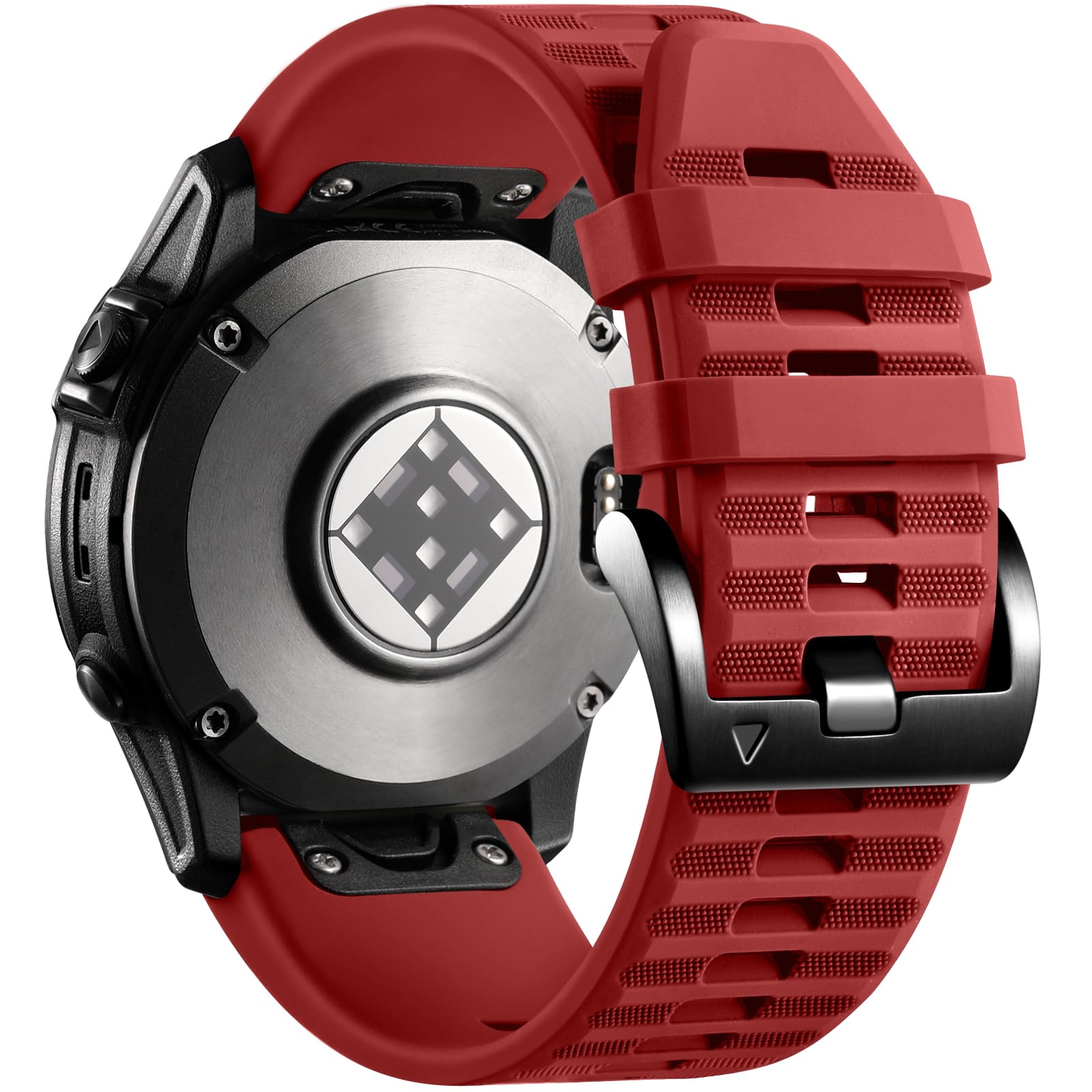 Laffav Compatible with Garmin Fenix 6 Pro Strap/Fenix 6/Fenix 8 47mm/Fenix 7 Pro/Fenix 7 Strap, Silicone 22mm QuickFit Sport Band for Garmin Epix Gen 2/Instinct 2/Forerunner 965/945, Red