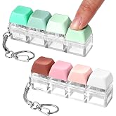 2Pcs Keyboard Fidget Toy, Keyboard Fidget Keychain 4-in-1 Keyboards Decompression Button Finger Clicker Toys, Sensory Fun Toys Button Stress Relief Fidgets Gifts to Relieve Stress for Adults