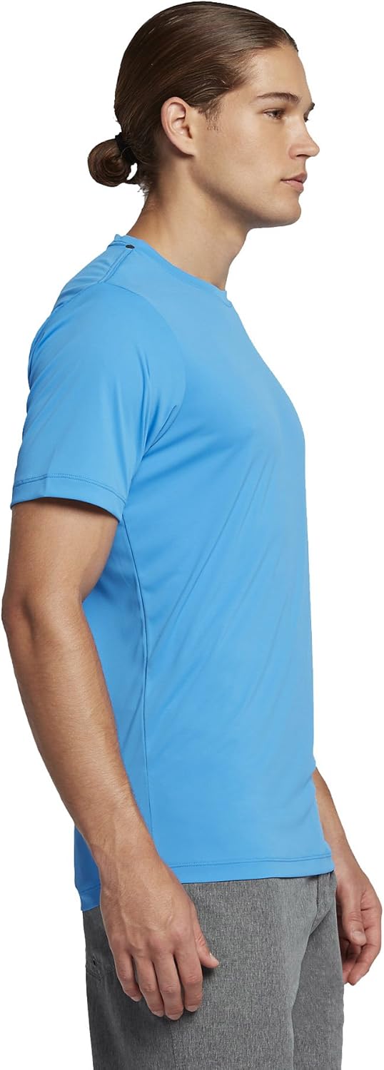 Hurley Men's Quick Dry Icon SS Tee, Light Photo Blue, Small: Clothing