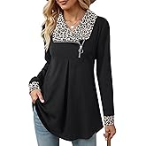 VALOLIA Women's Casual Swing Sweatshirt Long Sleeve Zipper Lapel Fashion Pullover Tunic