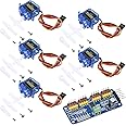 ALAMSCN 5PCS SG90 9g Servo Motor + 16 Channel PWM Servo Motor Driver PCA9685 IIC Module 12-Bit DIY Kit for RC Robot Arm Helicopter Airplane Car Boat Remote Control for Arduino for Raspberry pi
