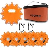 HEIGPAN GP906B Rechargeable LED Road Flares Emergency Lights Kit Roadside Warning Car Traffic Safety Beacon Flashing Disc Fla