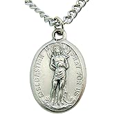 Westmon Works Men's Patron Saint Medal 3/4 Inch Long with Stainless Steel Chain