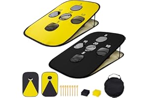 MIMIGLOO Cornhole Game, Bean Bag Toss Portable Folding Throwing Game Set, Double-Sided Usable, Suitable for Indoor and Outdoo