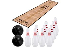 SITROASHO Mini Bowling Set, Bowling Alley Games Toys,Indoor & Outdoor Home Bowling Set,Bowling Pins & Ball Set ，10 pins, 2 Balls for Kid Age 3+ & Adult – Fun outdoor bowling for Backyard, Lawn, Party Games