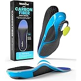 Welnove Carbon Fiber Sports Insoles with Arch Support | Jump Higer & Run Faster Stabilize Better Athletic Insoles for Running, Basketball | Shock Absorption & Energy Return,NOT for Cleats-L