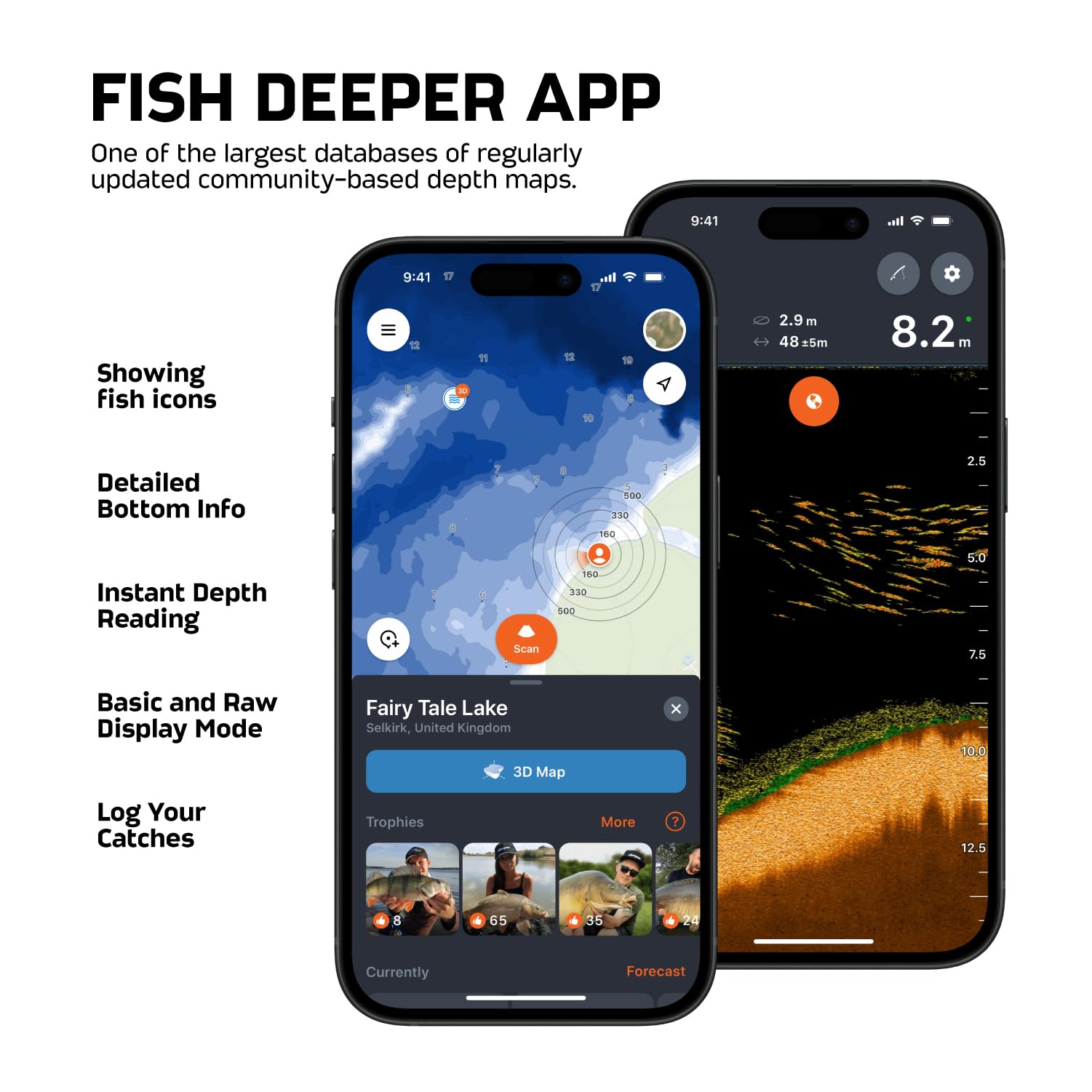 Deeper PRO+ 2 Sonar - Portable Fish Finder and Depth Finder for Kayaks, Boats and Ice Fishing with GPS Enabled | Castable Deeper Sonar with Free User Friendly App