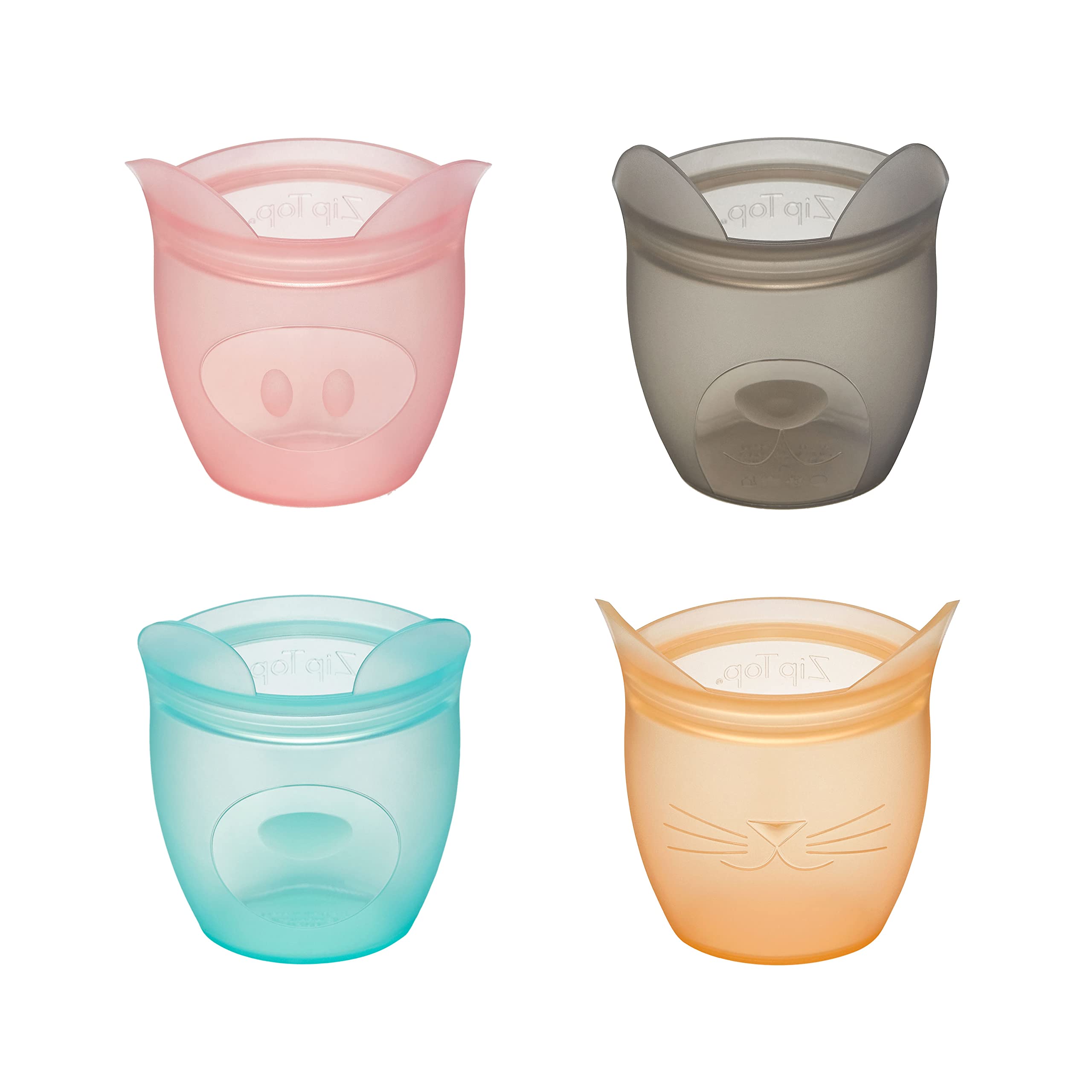 Photo 1 of 3pcs only----Zip Top Reusable 100% Silicone Baby + Kid Snack Containers- The only containers That Stand up, Stay Open and Zip Shut! No Lids! Made in The USA -