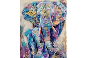 Natuyalo Animals Paint by Numbers Kit for Adults - Elephants Family Paint by Number on Canvas Without Frame, DIY Acrylic Painting for Ideal Gift Home Wall Decor (16x20 Inch)