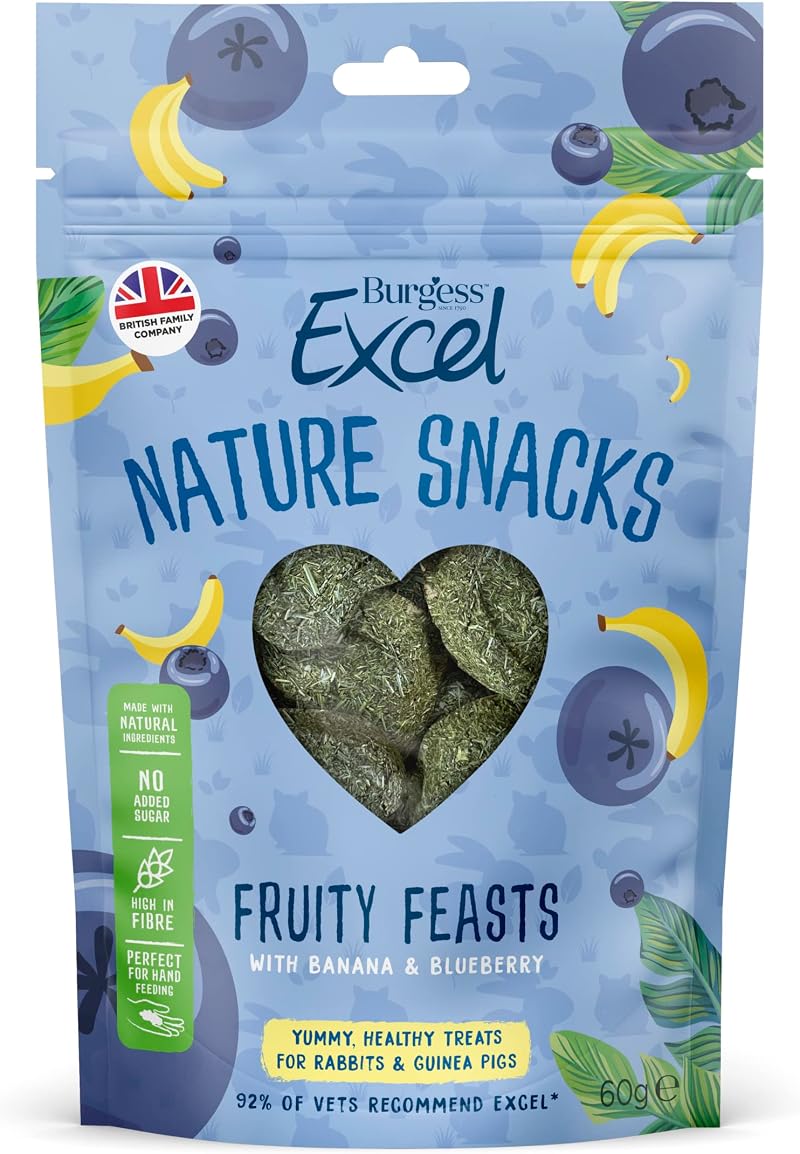Excel Burgess Fruity Feasts Treats for Rabbits and Guinea Pigs 60 g