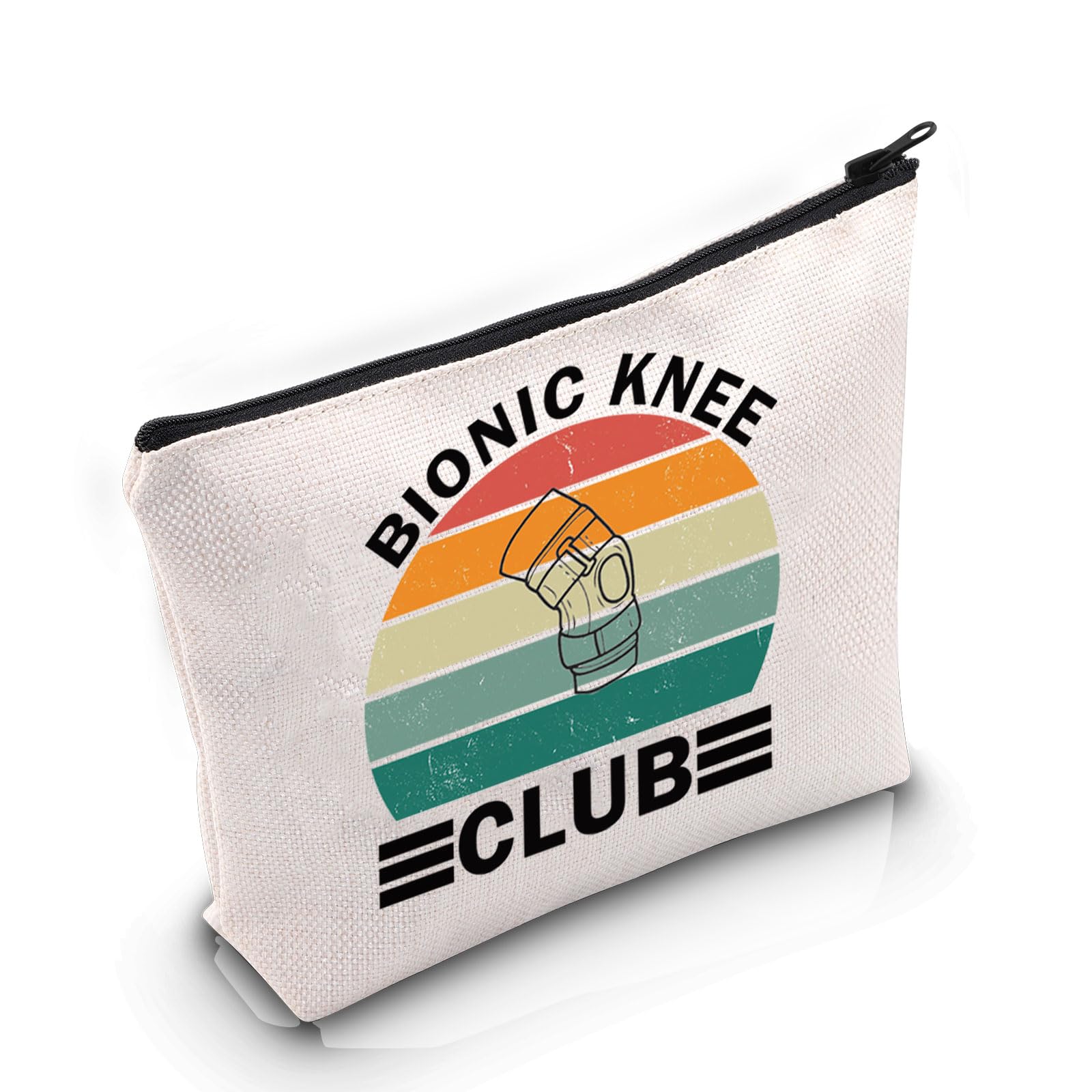 PYOUL Knee Surgery Inspired Gift Bionic Knee Club Makeup Bag Knee Replacement Cosmetic Bag New Knee Gift (Bionic Knee Club B)