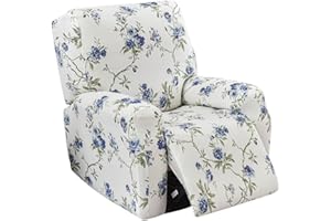 KRFOONN Stretch Recliner Slipcovers Printed Recliner Chair Covers 4-Piece Lazy Boy Recliner Covers Non Slip Reclining Furniture Protector Sofa Couch Cover with Elastic Bottom for Kid Pet, Color B64