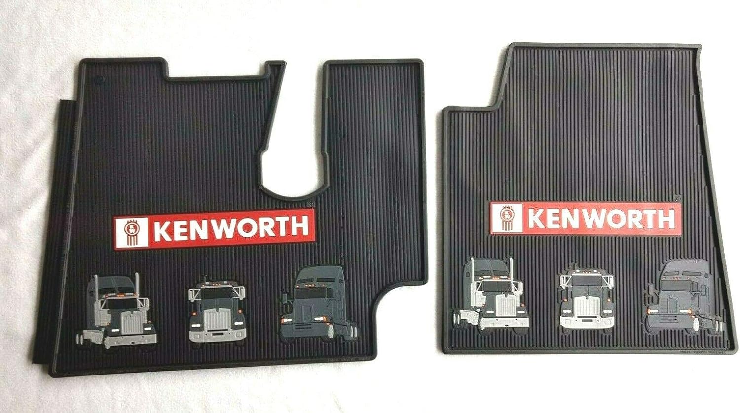 Kenworth T600 660 800 & W900 OEM Black Rubber Floor Mats w/Truck Logo
