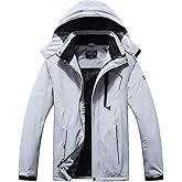 Pooluly Men's Ski Jacket Warm Winter Waterproof Windbreaker Hooded Raincoat Snowboarding Jackets