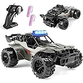 Remote Control Car 2.4GHz Remote Control Truck Metal Shell High Speed 20 KM/H Monster RC Truck Off Road with LED Headlight RC Car Two Rechargeable Batteries 50+min Gifts for Kids 6-12