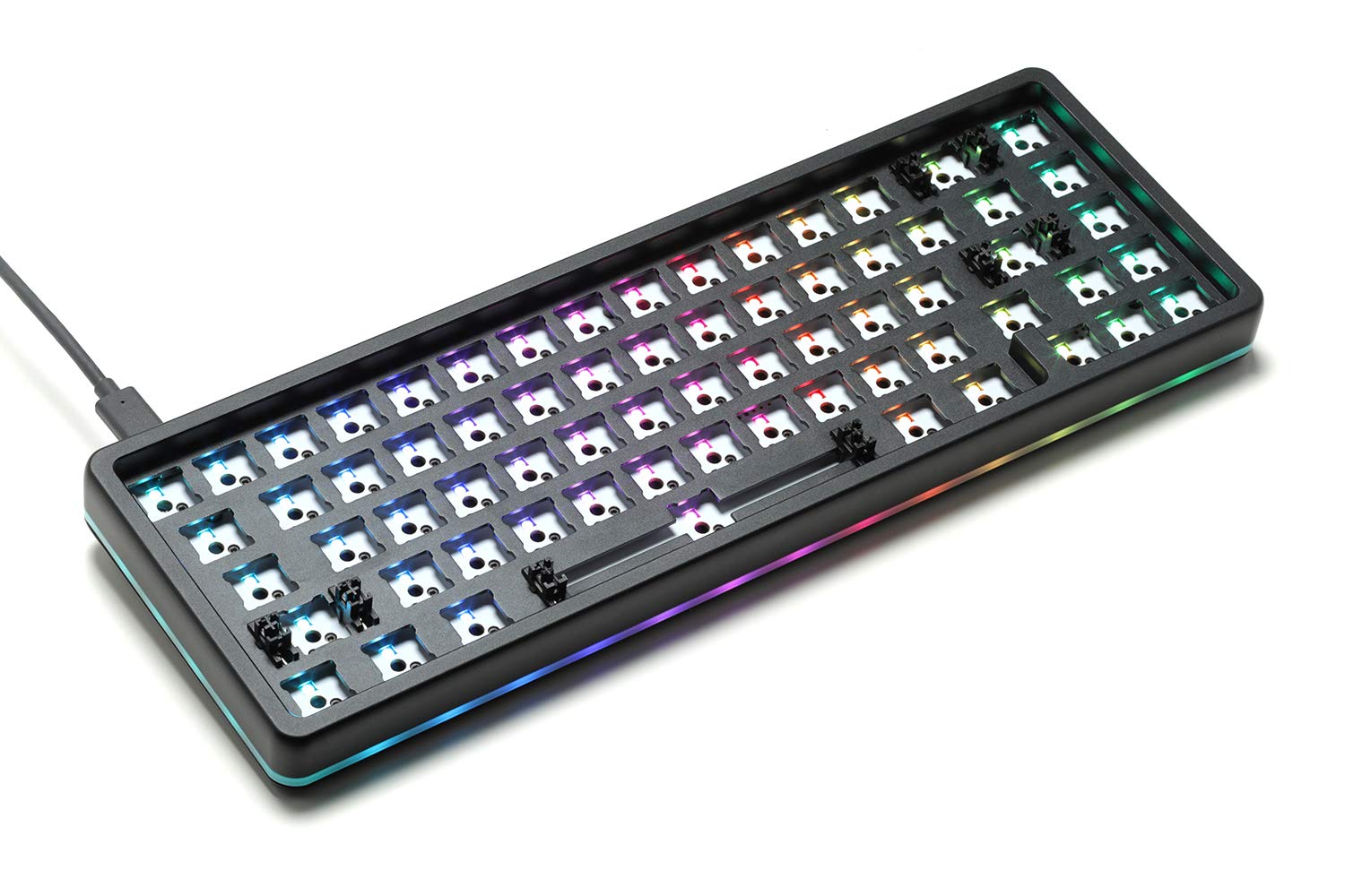 DROP ALT High-Profile Mechanical Keyboard — 65% (67 Key) Gaming Keyboard, Hot-Swap Switches, Programmable Macros, RGB LED Backlighting, USB-C, Doubleshot PBT, Aluminum Frame (Barebones, Black)