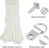 TUPARKA 15m Picture Wire Kit White Nylon Cord 3mm with 15 Hooks & Screws view 2