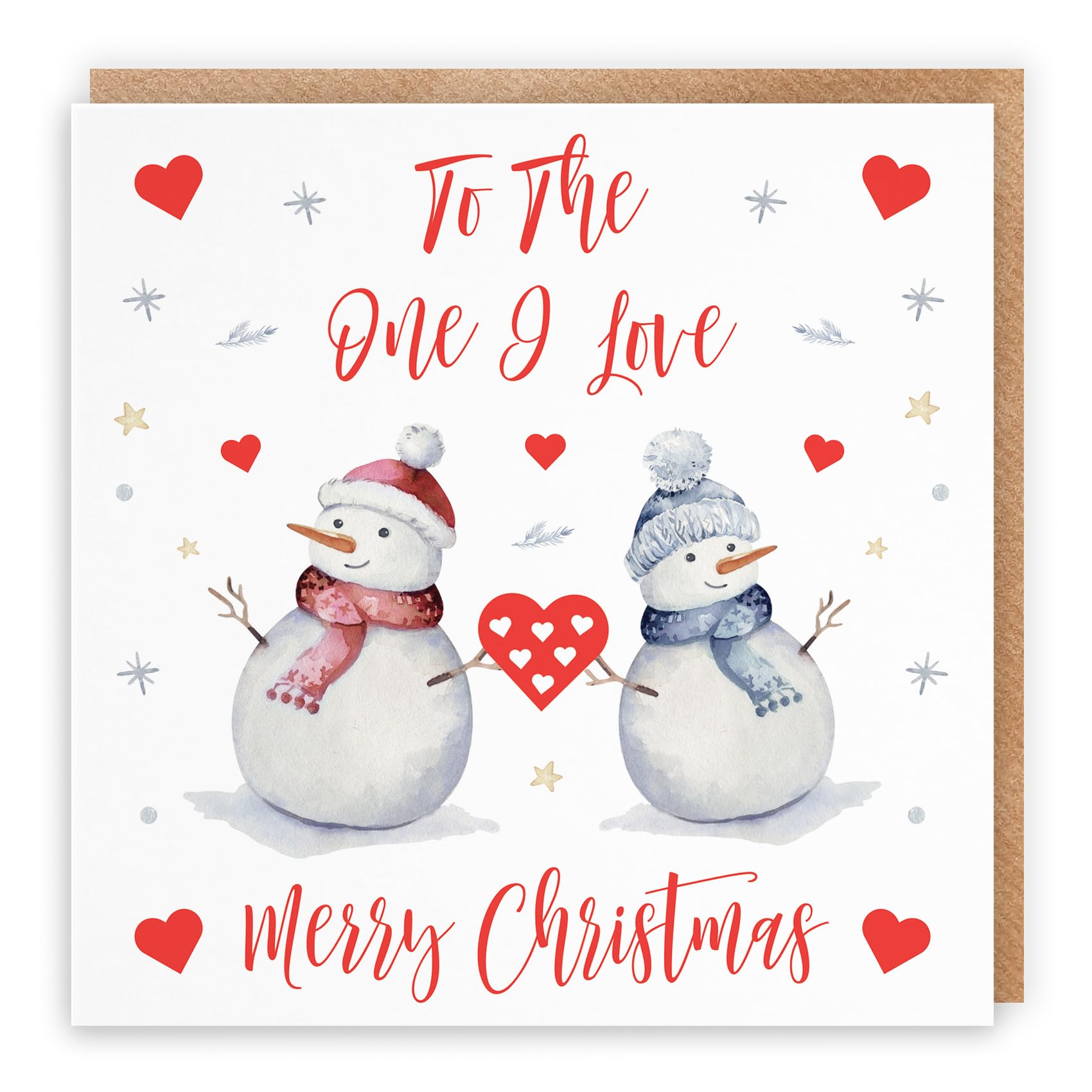 Hunts England - To The One I Love Christmas Card - To The One I Love - Merry Christmas - Snowman Collection - Fun Xmas Card
