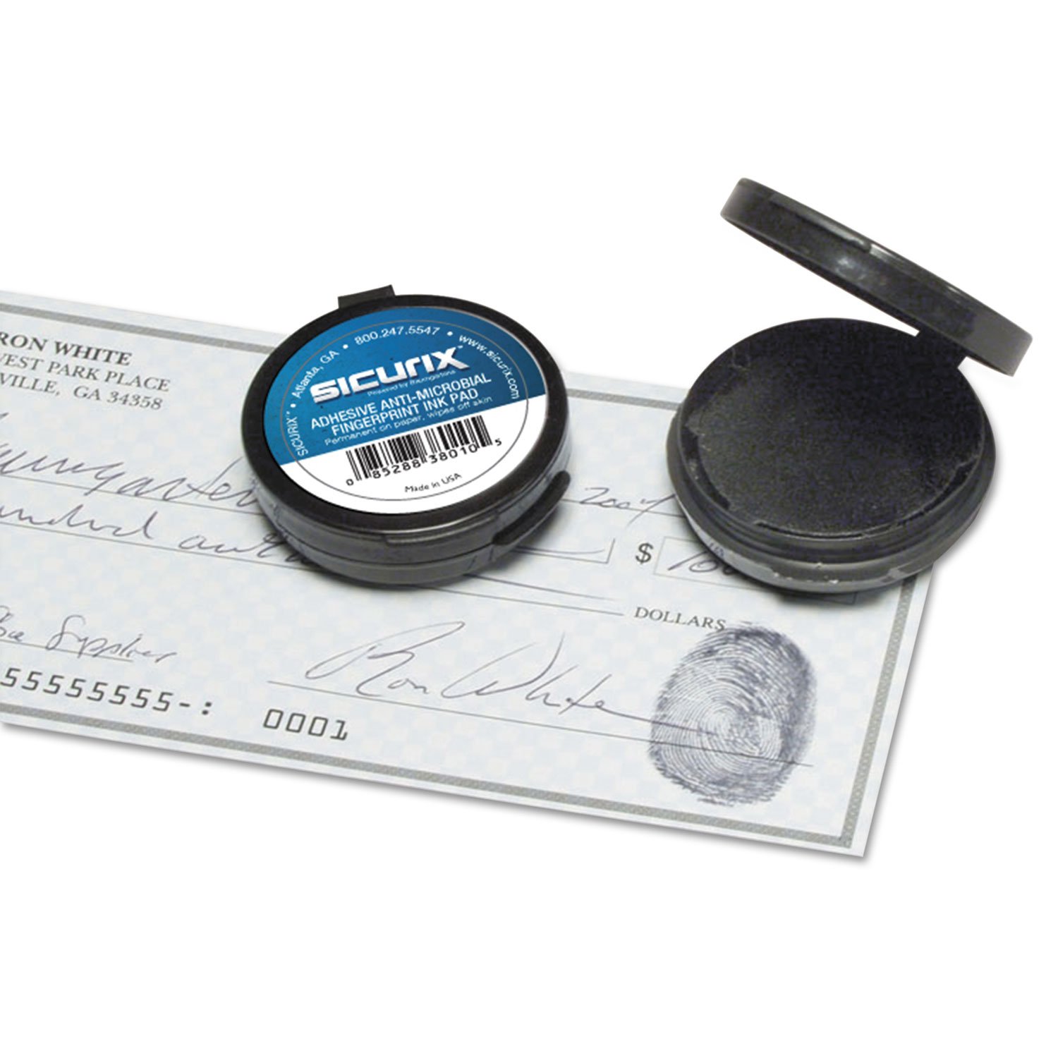 Fingerprint Ink Pad, 1 1/2"" Diameter, Black, Sold as 1 Each Amazon.co