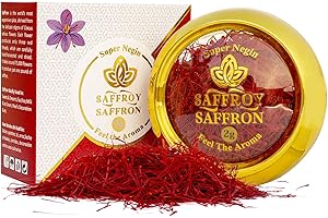 Saffroy Premium Organic Saffron Threads - Super Negin, All-Red, Non-GMO, A-Grade, All-Natural Saffron for Cooking Risotto, Paella, Desserts, Tea (2 Grams)