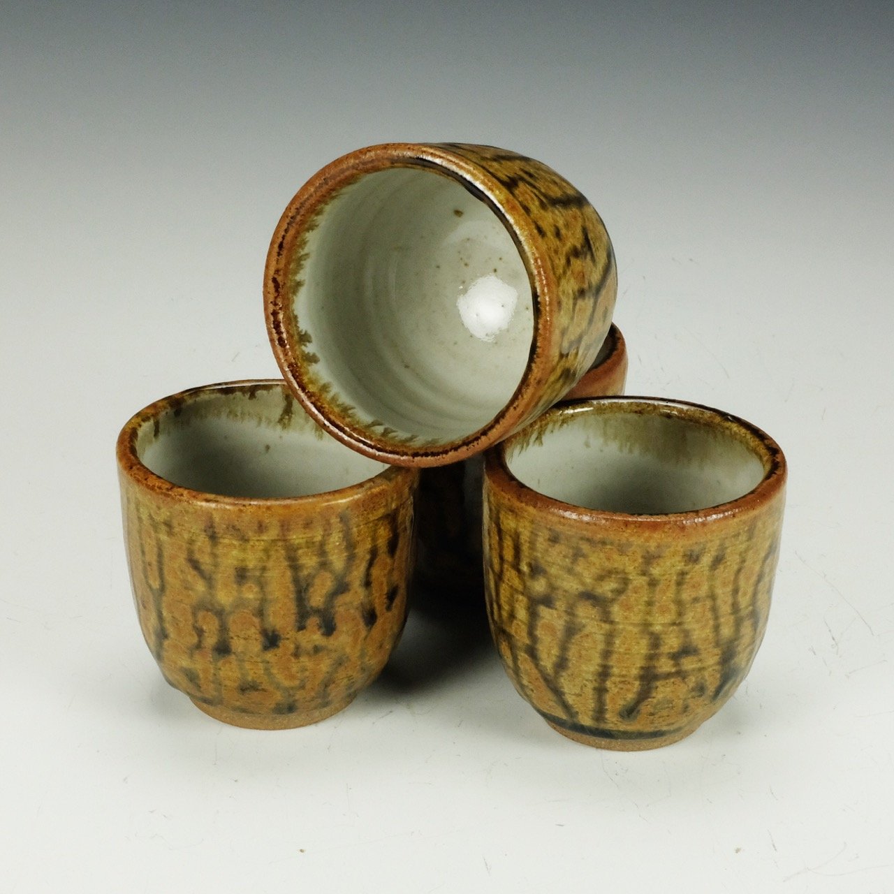 Pottery handmade Yunomi/ Whiskey cup/ wine cup. Set of 4