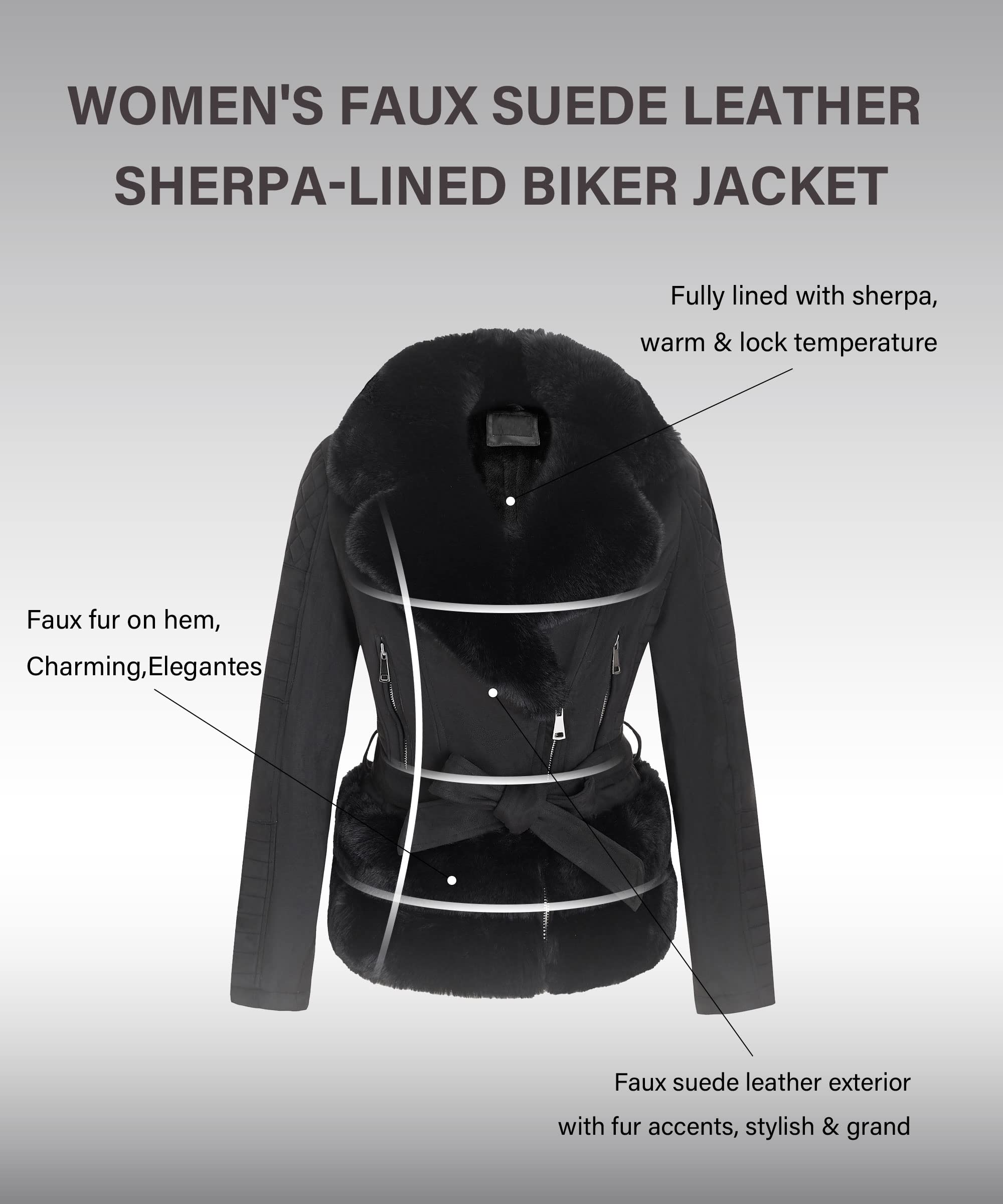 Fleece-Lined Faux Leather Jacket