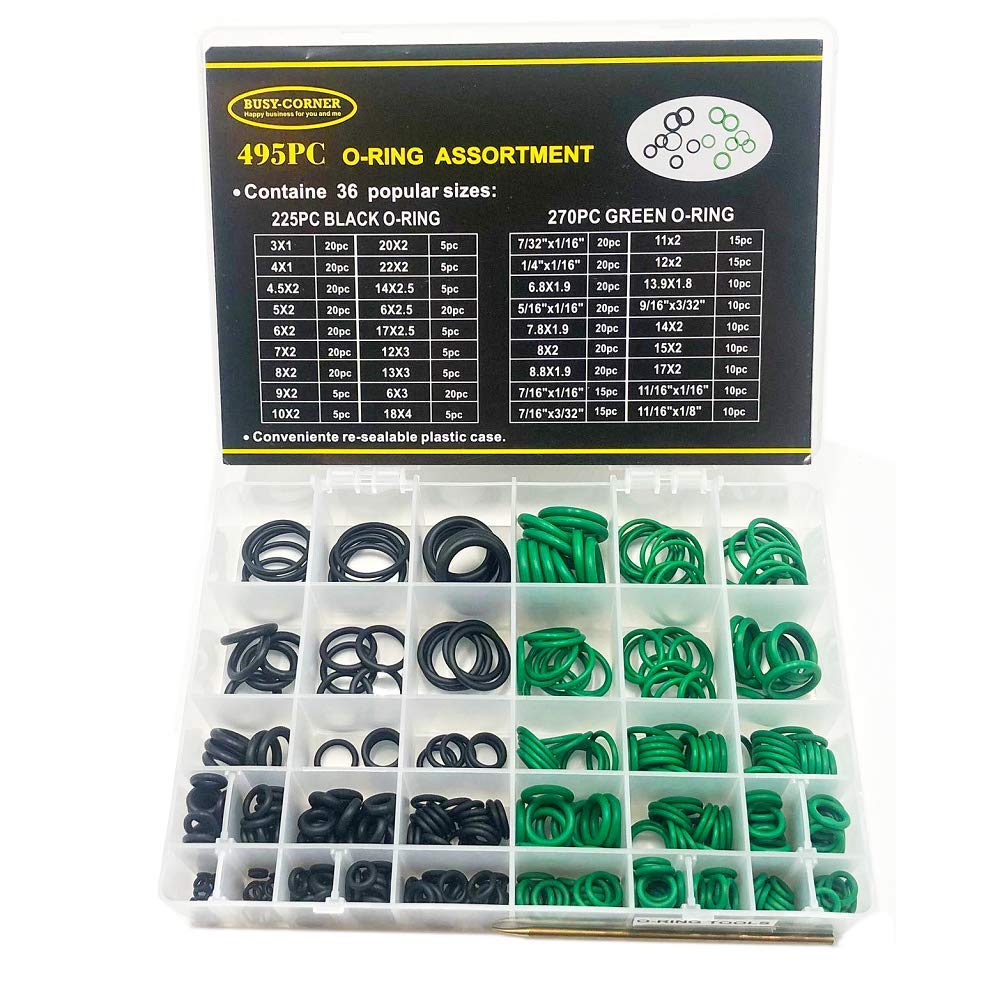 Automotive SAE Metric O Ring Kit Orings Assortment Kit 495 Pcs with O