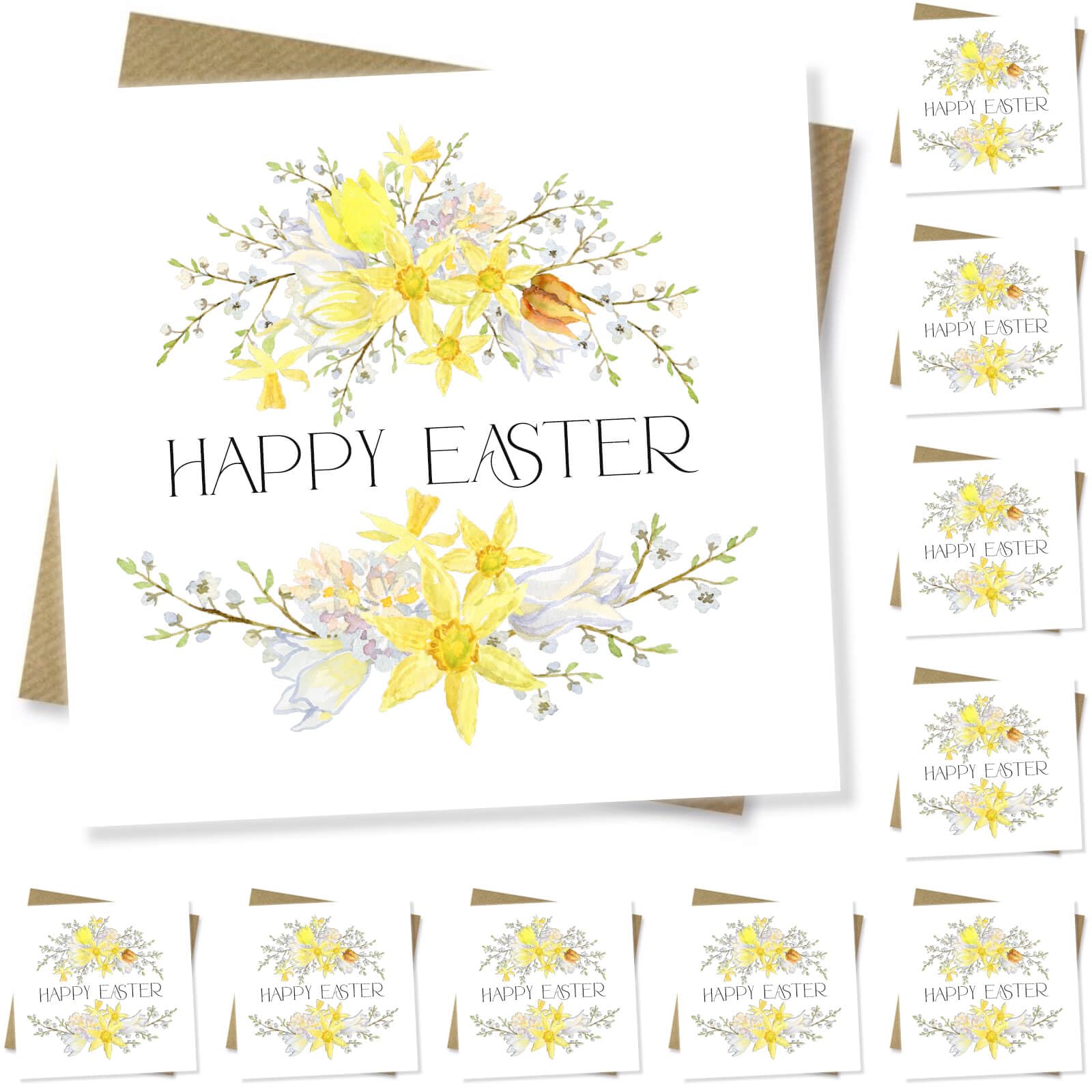 Punkcards - Easter Cards Multipack, Celebrate the Joy of Spring with Our 10-Pack of Beautiful Happy Easter Cards
