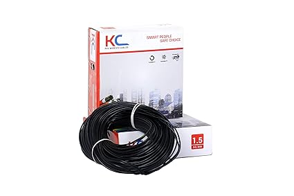KC Cab 1.5 Sq.mm Copper PVC Insulated Wire -(90m, Black)