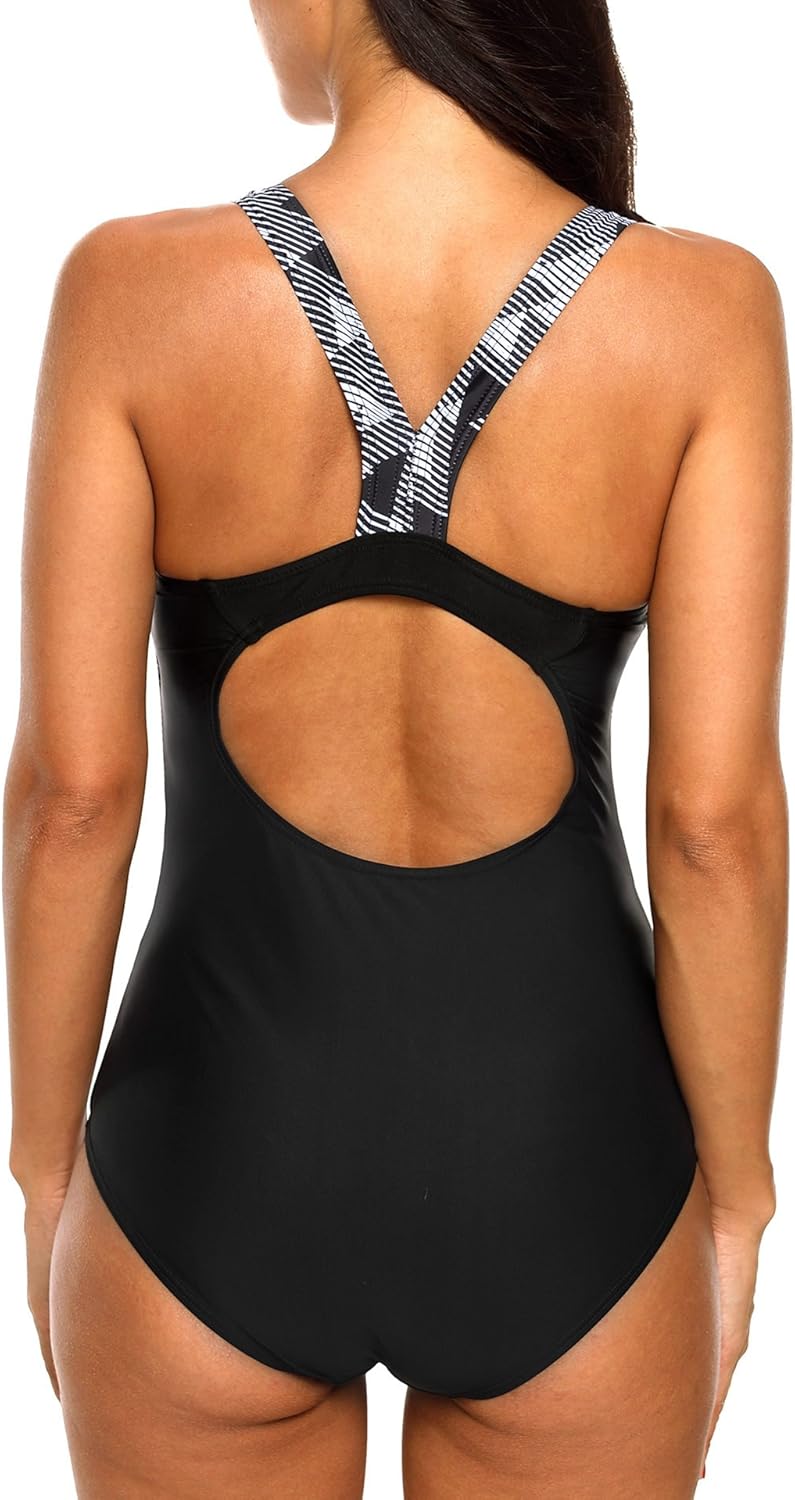 beautyin Women's One Piece Athletic Racerback Swimsuit Slimming Bathing Suit : Clothing