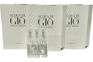 GIORGIO ARMANI Acqua Di Gio MEN EDT Sample Spray Perfume 1.2ml /.04 oz - 3 PCS set