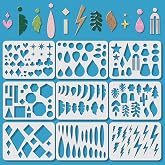 ORIGACH 9 Pcs Large Reusable Leather Earrings Making Templates | lastic Cutting Stencil with Differnt Patterns for Earrings Necklace Making Jewelry Crafts