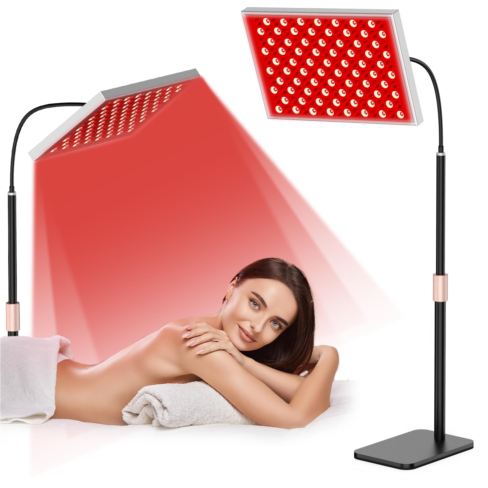 Photo 1 of Red Light Therapy for Body, Infrared Light Therapy Panel with Stand, Red Light Therapy Lamp, 660nm Deed Red Light and 850nm Near Infrared LED Red Light Therapy Device at Home for Face and Body