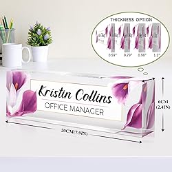 Custom Name Plate for Desk, Acrylic Office Decor