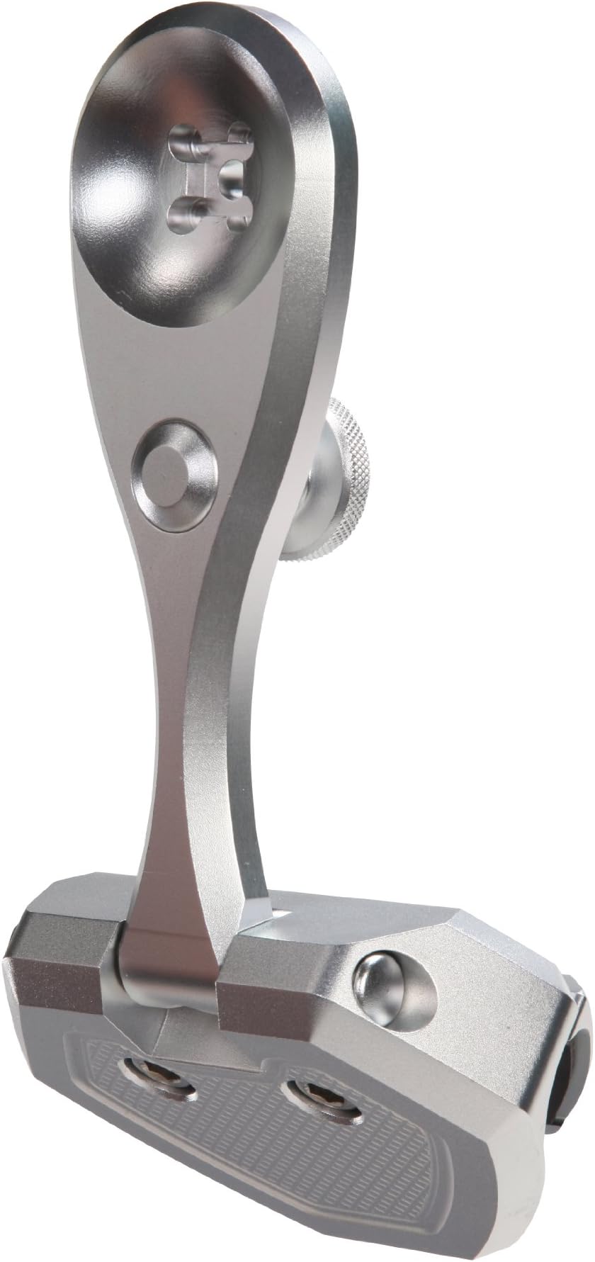 PTM Edge ZXR-200 Windshield Mounted Pivoting Mirror Bracket - ElectroBright Aluminum