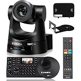 FoMaKo NDI PTZ Camera Bundle,NDI 6 &amp; NDI HX3 Certified, AI Auto-Tracking Gen 3, 30X Optical Zoom, NDI PTZ Controller,for Church Worship,KN30A+KC608,BN301