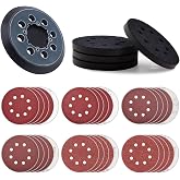 5 inch DeWalt DWE6423/6423K, DWE6421/6421K, DCW210B Random Orbital Sander Replacement Pad with 5 inch 8 Hole Hook Loop Foam &amp; Sanding Backing Pads Sanding Discs Include 100/150/180/240/320/400 Grit