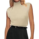 Zeagoo Women's 2026 Mock Turtle Neck Sweater Vest Sleeveless Knit Pullover Tank Tops Casual Trendy Slim Fitted Tops