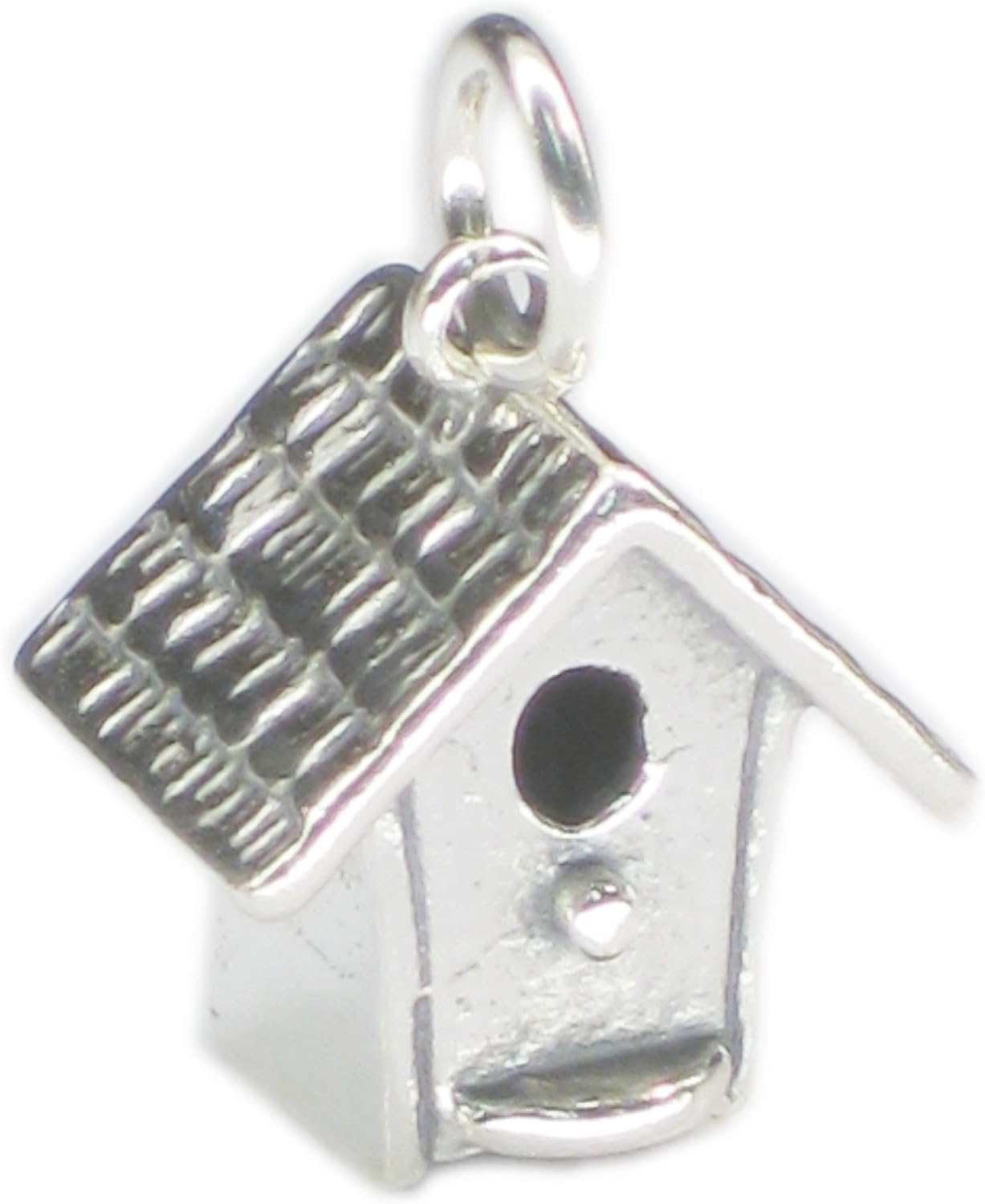 Vogelhäuschen Sterlingsilber Charm .925 x 1 Vogelpaar Vogelhaus Vogelhaus Anhänger cf3151