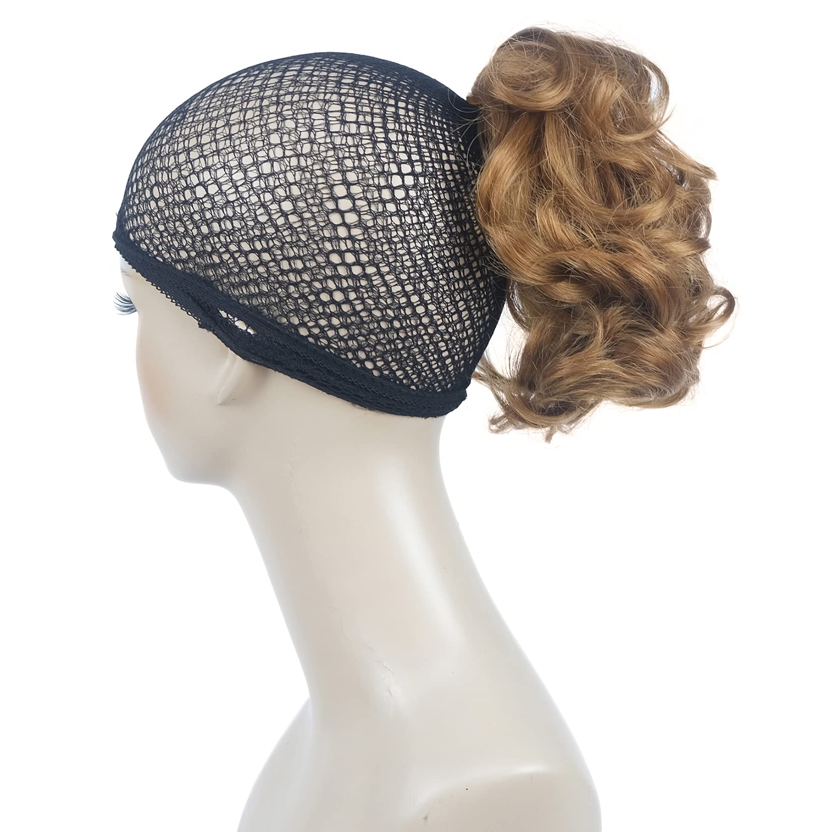 Lydell Short Ponytail Hair Extensions Wavy Curly Synthetic Hairpiece with Jaw Claw (27 Strawberry Blonde)