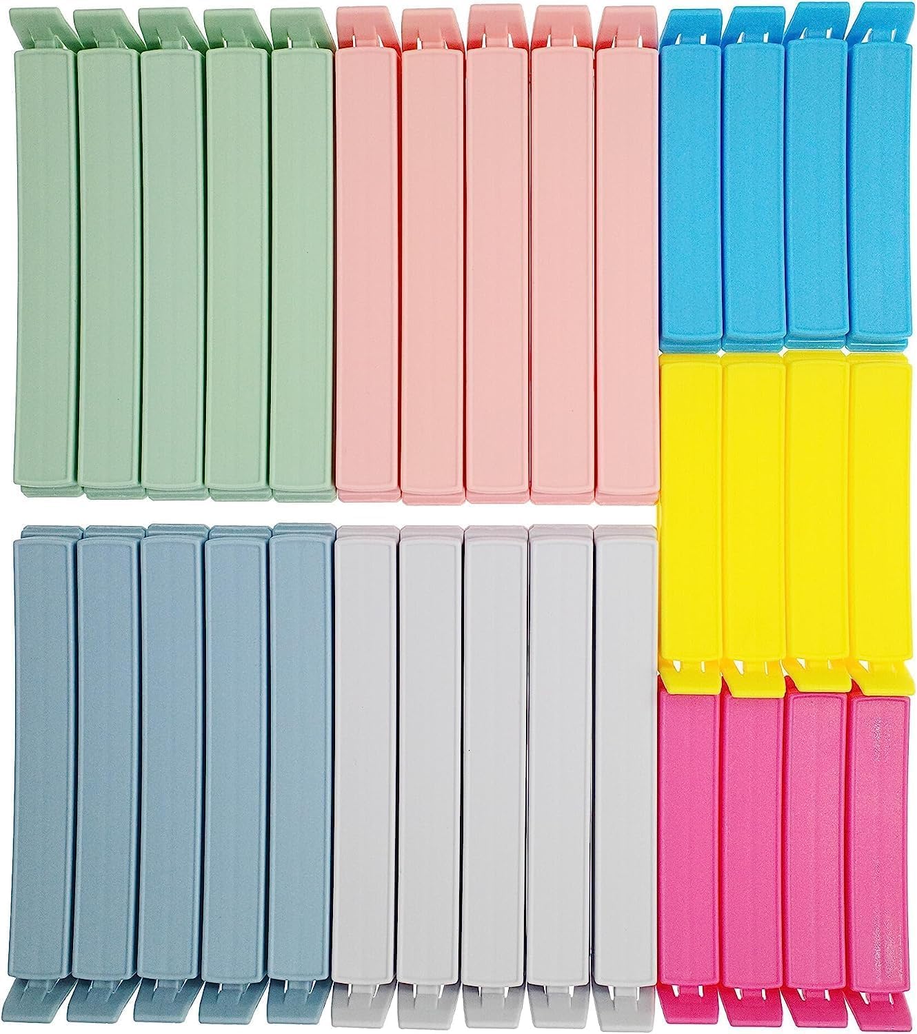 Photo 1 of Yarall 32 PCS Plastic Chip Clips for Food Packages, Curved Design Sealing Bag Clips for Food, Kitchen and Home, 2 Sizes(4.3inch x 20, 3.1inch x 12)