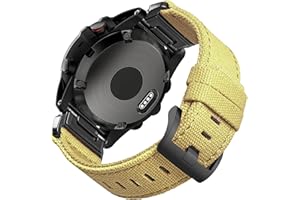 TORBOLLO Compatible With Garmin, Canvas Watch Band Sports Strap For fēnix/Forerunner/Approach/MARQ/Quatix/Instinct/D2/Tactix, Tough Replacement Band For Men