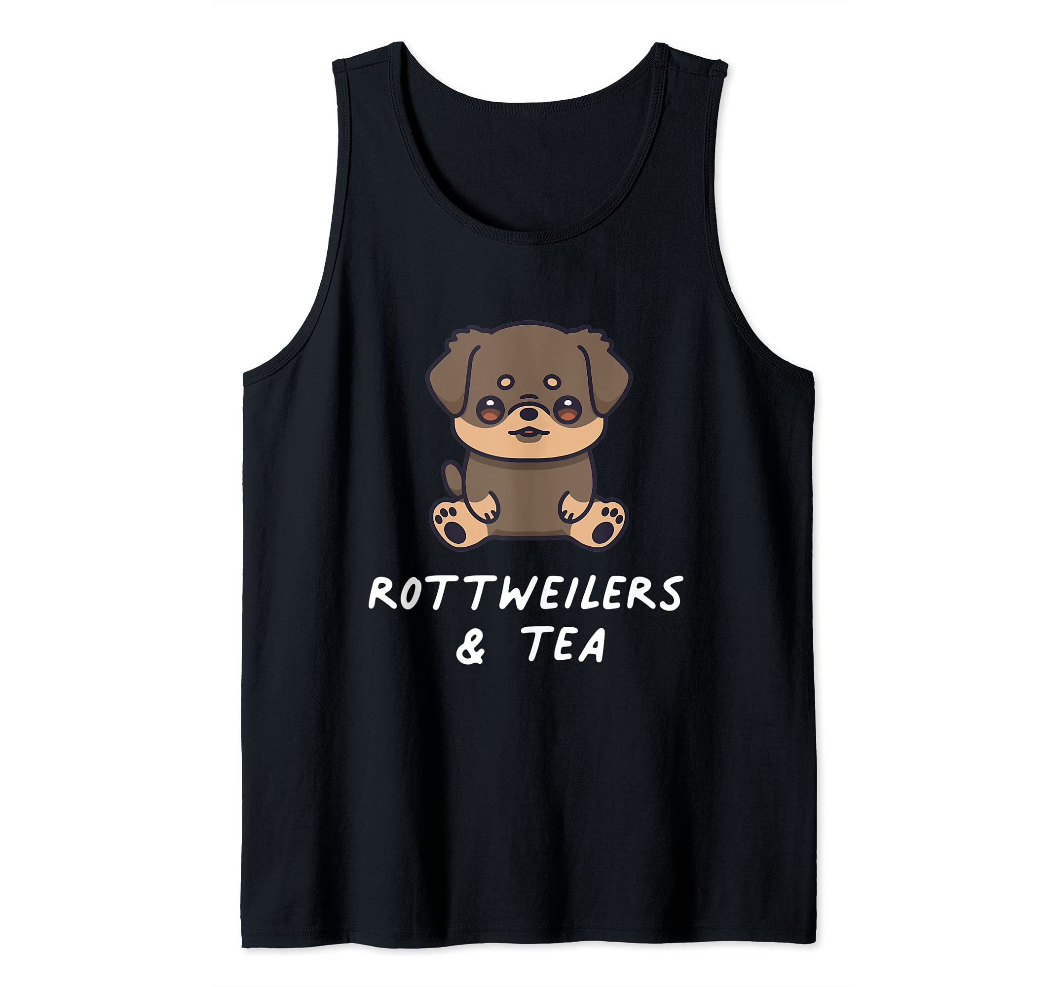Rottweilers & Tea Funny Anime Aesthetic Kawaii Dog Lover Tank Top