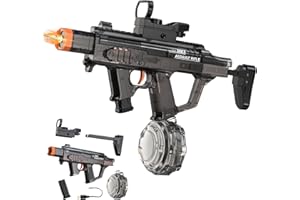 Electric Water Gun for Adults Kids, Automatic Squirt Gun with 33FT Range, Watergun with Flashing Muzzle, Summer Outdoor Water Pistol Pool Beach Party Toys for Boys Girls, Black