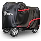 MZS Mobility Scooter Cover, Waterproof Outdoor Protection Electric Scooter Storage Cover Accessories fit up to 48 inch 3 or 4 Wheel Scooters - Vents Night Reflective Buckle Lock-Holes Bag