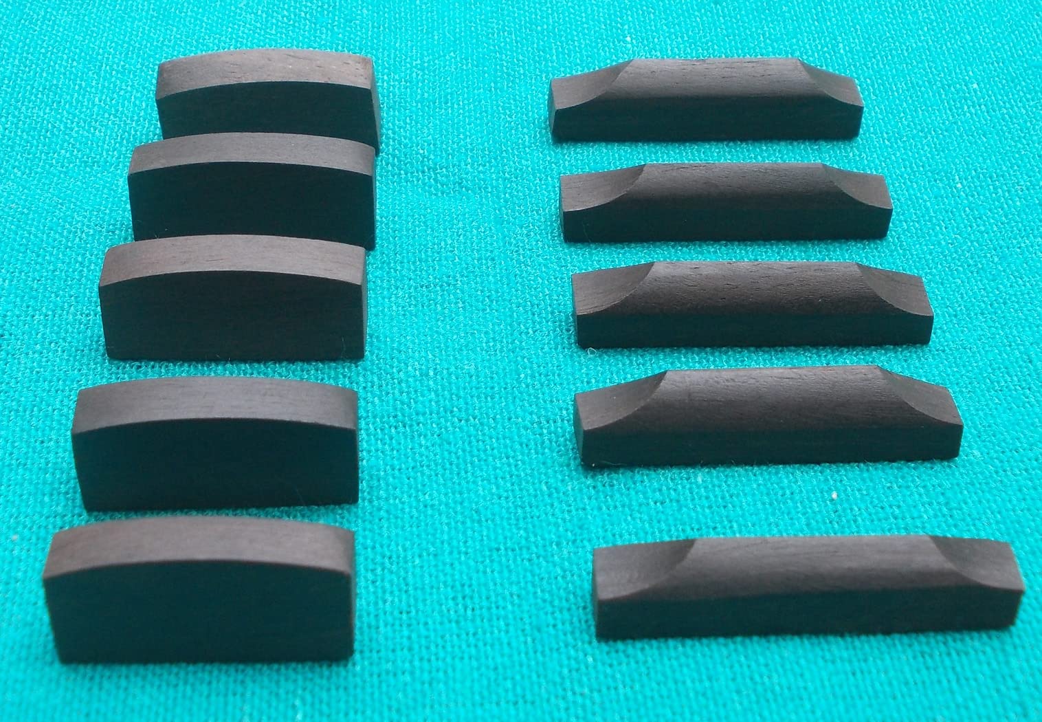 MUSICAL STRING NATURAL EBONY 4/4 VIOLIN SADDLE NUT 5 SET (5 nut and 5 saddle)