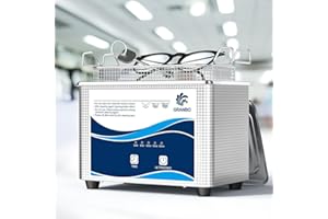 Granbo 1L Jewelry Cleaning Ultrasonic Machine 40kHz with Digital Timer and Degassing,110V Digital Ultrasonic Parts Cleaner for Denture Dental Oral Irrigator Parts Glasses and More
