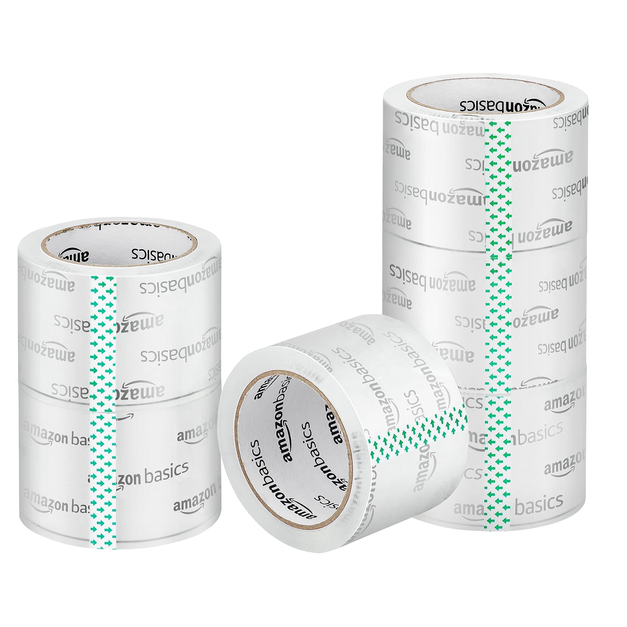 Amazon Basics 2.83 Inch Wide Packing Tape, Fits 3-Inch Dispensers, Crystal Clear, Low Odor, for Moving, Storage, Shipping and Sealing Boxes, 54.6 Yards, 6-Pack