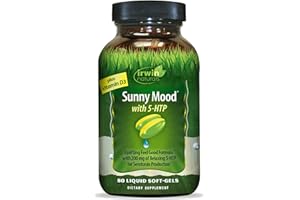 Irwin Naturals Sunny Mood with 5-HTP - 80 Liquid Soft-Gels - Supports Emotional Well-Being & Relaxation - 40 Servings