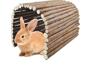 kathson Rabbit Bridge Wooden Hamster Climbing Tunnel Bunny Extra Large Ladder Wood Flexible Hideout for Guinea Pig Chinchilla Ferret Hedgehog Rat Squirrel and Other Rodents(26 x 16 in)